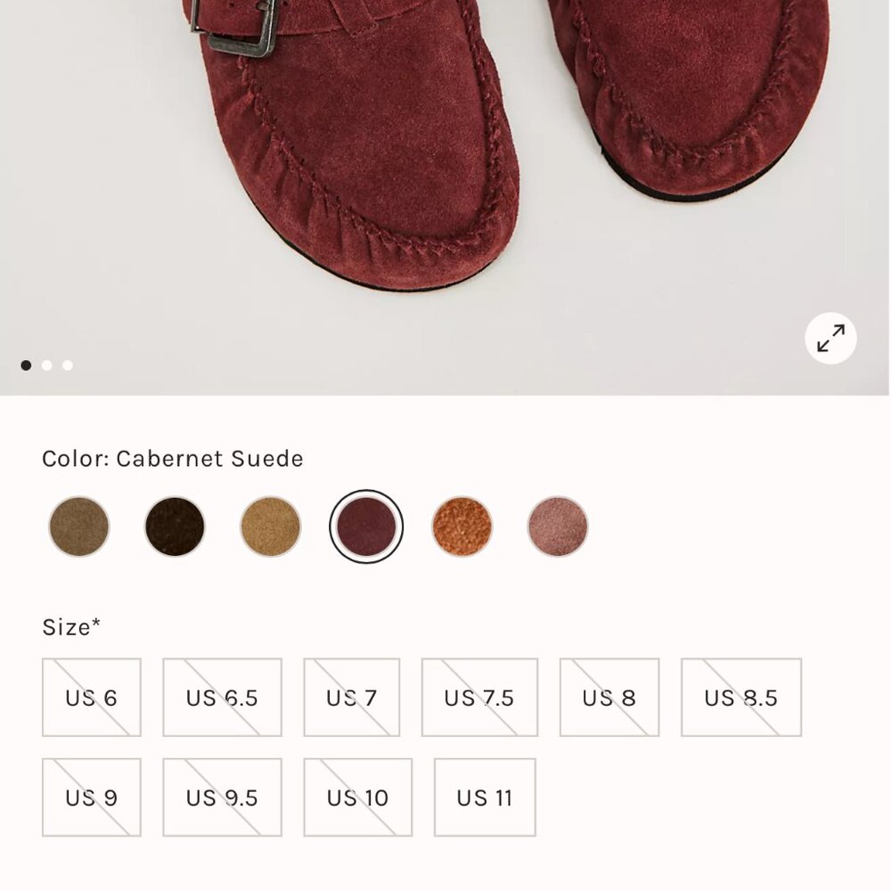 Free People Studded After Riding Mules Suede Slip-On Red Rust Size 10 NEW - Picture 2 of 11